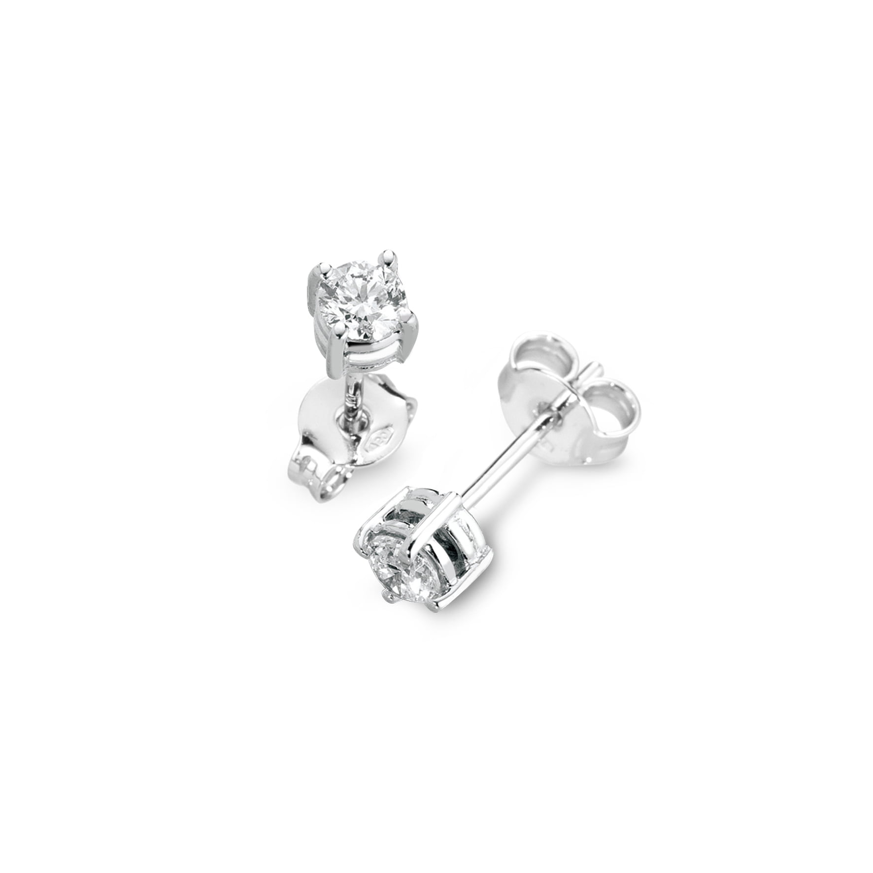 Punto Luce Orecchini Brillantini Rossi 4mm In Argento 925: Cristallo Austriaco, Piccoli E Discreti